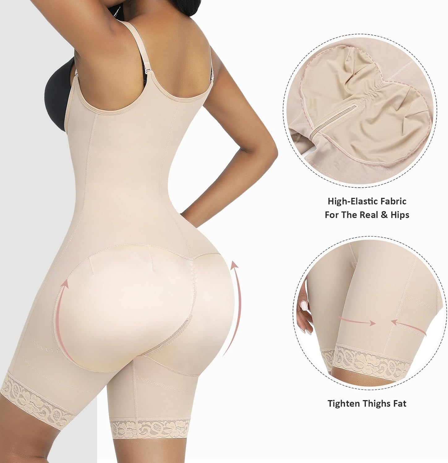 Shapewear for Women Open Bust Bodysuit Butt Lifter Body Shaper Tummy Control Shapewear