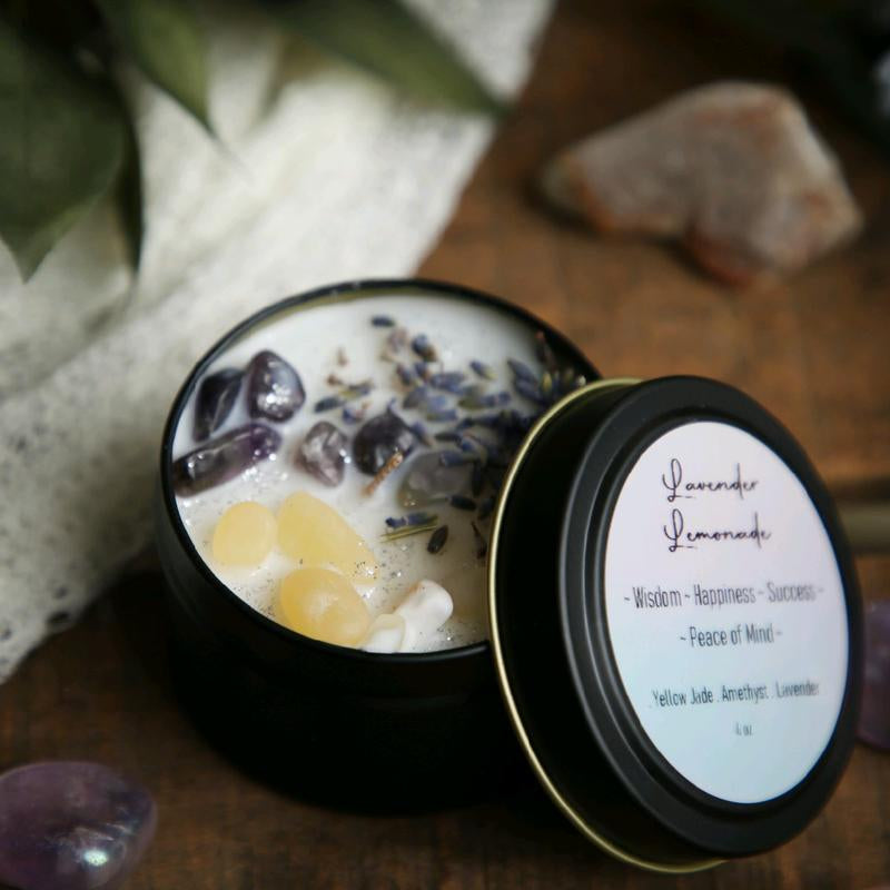 Soy Crystal Intention Candles - Handmade Aroma Decor Longlasting