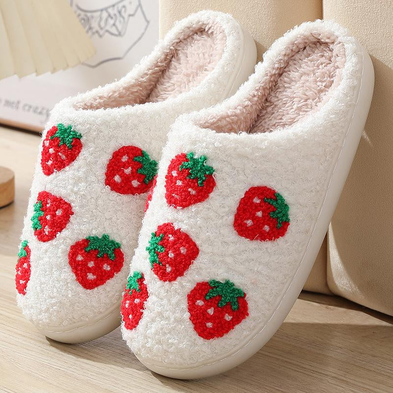 Retro Fuzzy Face Slippers for Women Men Soft Home Non-Slip Couple Style Casual Smile Face Slippers Indoor Outdoor Warm Walking Shoes Girl Footwear