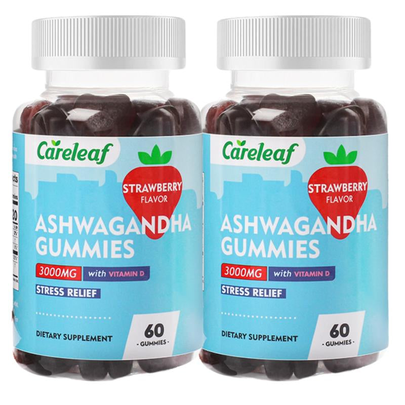 Vegan Ashwagandha & Vitamin D Gummy Brand - 3000Mg High Potency Ashwagandha for Women & Men - Dietary Supplement - Healthcare Fitness-60Ct