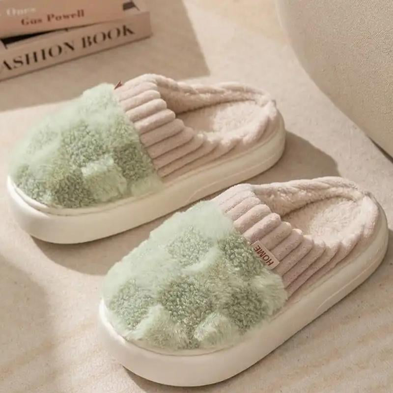 Retro Fuzzy Face Slippers for Women Men Soft Home Non-Slip Couple Style Casual Smile Face Slippers Indoor Outdoor Warm Walking Shoes Girl Footwear