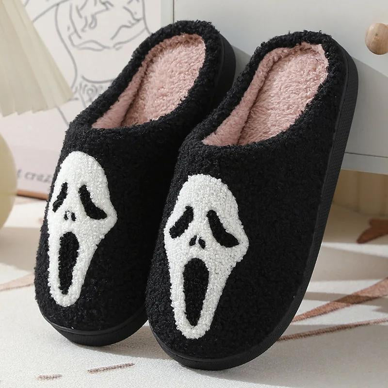 Retro Fuzzy Face Slippers for Women Men Soft Home Non-Slip Couple Style Casual Smile Face Slippers Indoor Outdoor Warm Walking Shoes Girl Footwear