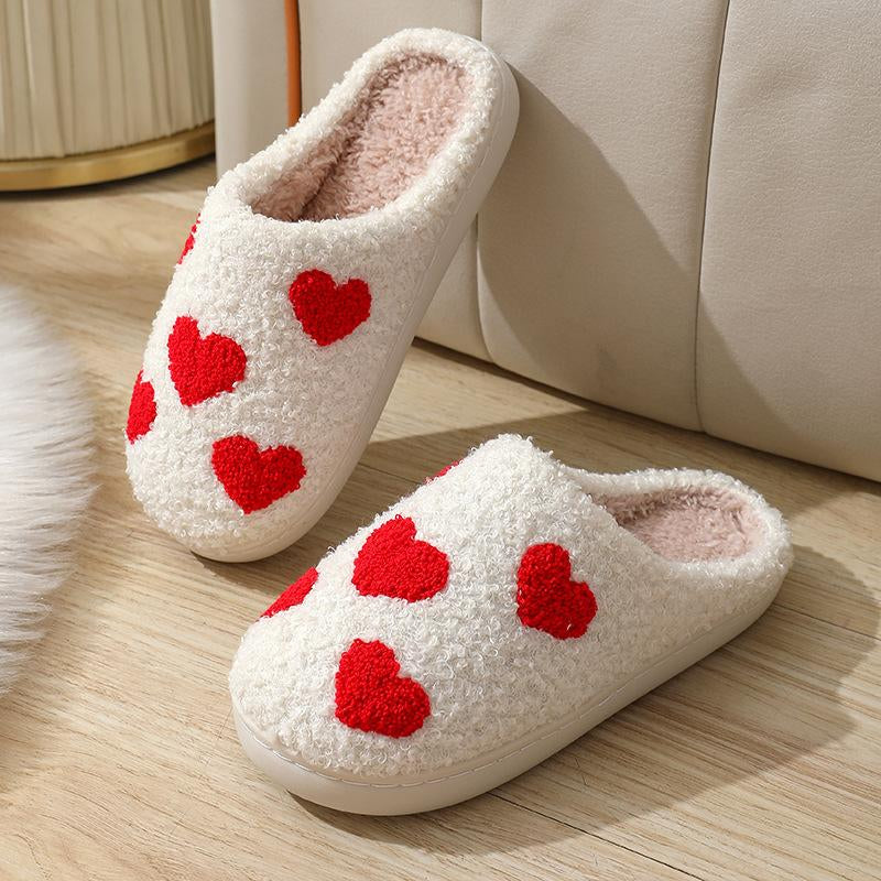 Retro Fuzzy Face Slippers for Women Men Soft Home Non-Slip Couple Style Casual Smile Face Slippers Indoor Outdoor Warm Walking Shoes Girl Footwear