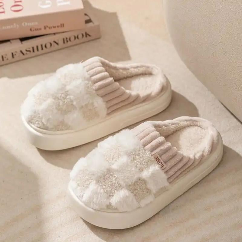 Retro Fuzzy Face Slippers for Women Men Soft Home Non-Slip Couple Style Casual Smile Face Slippers Indoor Outdoor Warm Walking Shoes Girl Footwear