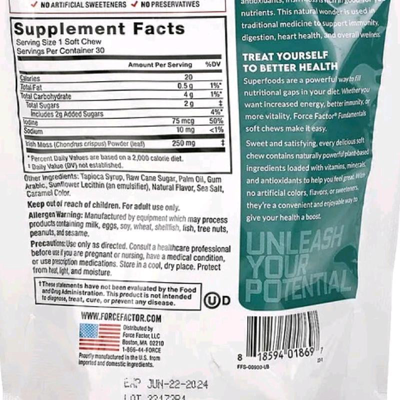 Description Support Daily Wellness Powerful Antioxidant Non-Gmo, Gluten Free, & Vegetarian Natural Superfood - Plant-Based Ingredient Dietary Supplement Kosher Dairy Unleash Your Potential Sea Moss Loaded with More than 90 Minerals and Antioxidants, Iri