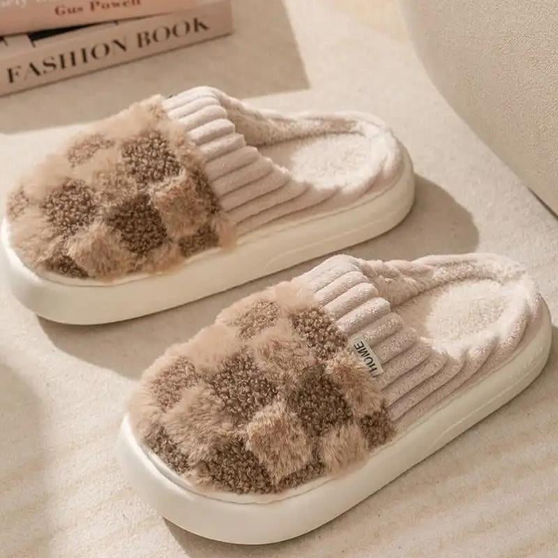 Retro Fuzzy Face Slippers for Women Men Soft Home Non-Slip Couple Style Casual Smile Face Slippers Indoor Outdoor Warm Walking Shoes Girl Footwear