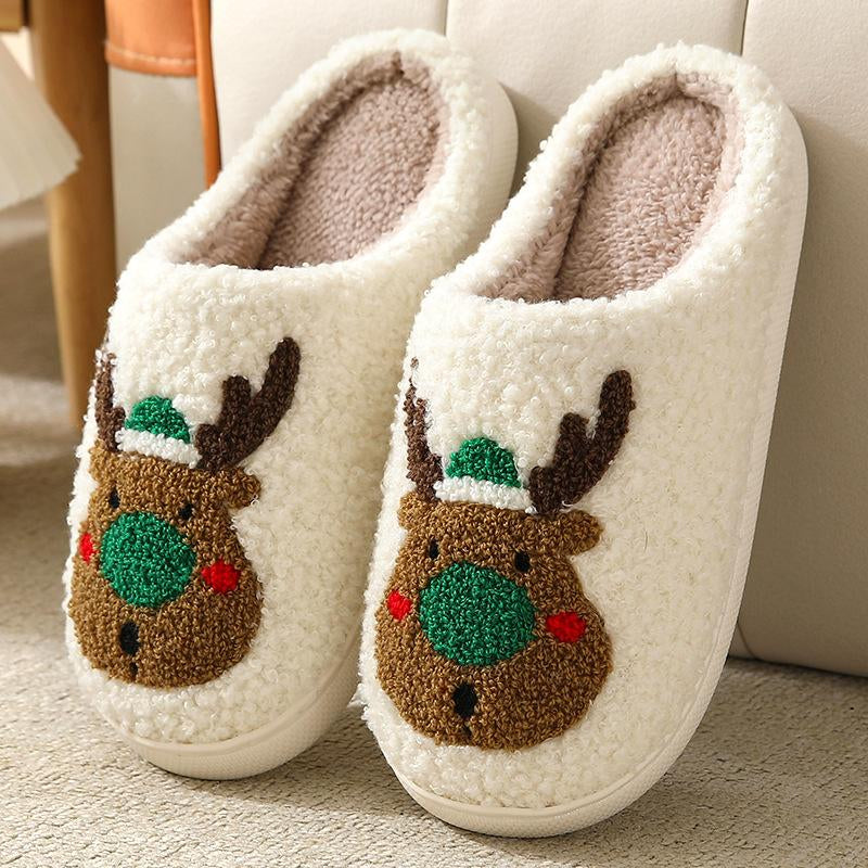 Retro Fuzzy Face Slippers for Women Men Soft Home Non-Slip Couple Style Casual Smile Face Slippers Indoor Outdoor Warm Walking Shoes Girl Footwear